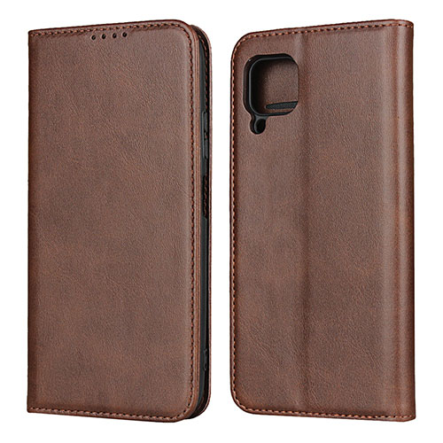 Leather Case Stands Flip Cover L06 Holder for Huawei Nova 7i Brown