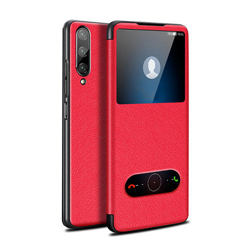 Leather Case Stands Flip Cover L06 Holder for Huawei P Smart Pro (2019) Red