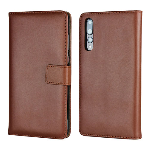 Leather Case Stands Flip Cover L06 Holder for Huawei P20 Pro Brown