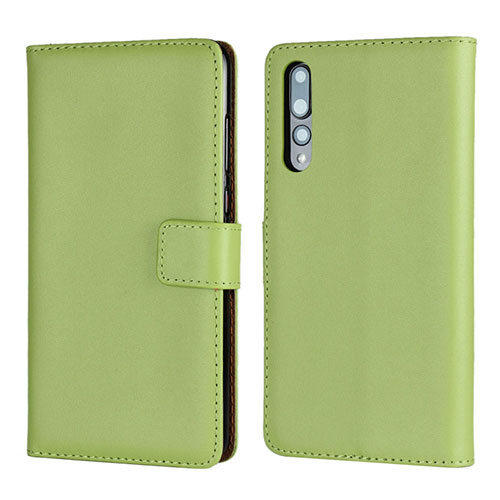 Leather Case Stands Flip Cover L06 Holder for Huawei P20 Pro Green