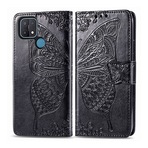 Leather Case Stands Flip Cover L06 Holder for Oppo A35 Black