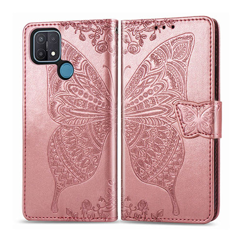Leather Case Stands Flip Cover L06 Holder for Oppo A35 Rose Gold