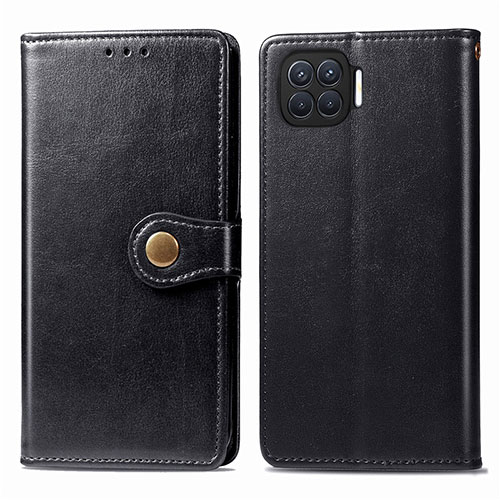 Leather Case Stands Flip Cover L06 Holder for Oppo A93 Black