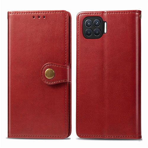 Leather Case Stands Flip Cover L06 Holder for Oppo A93 Red