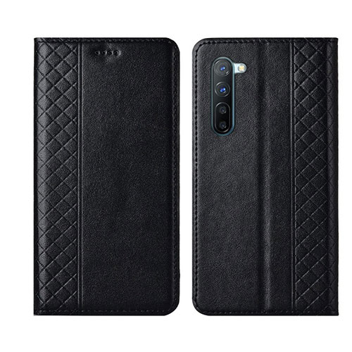 Leather Case Stands Flip Cover L06 Holder for Oppo Reno3 Black