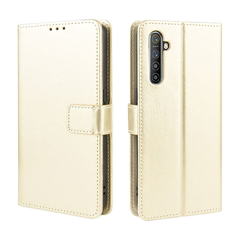 Leather Case Stands Flip Cover L06 Holder for Realme XT Gold