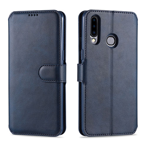 Leather Case Stands Flip Cover L06 Holder for Samsung Galaxy A20s Blue