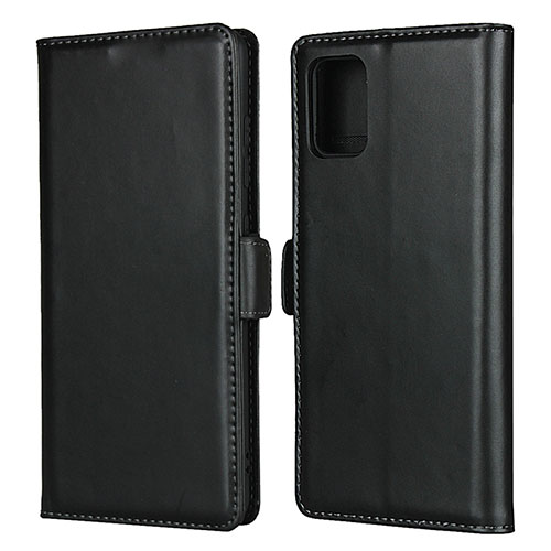 Leather Case Stands Flip Cover L06 Holder for Samsung Galaxy A51 4G Black