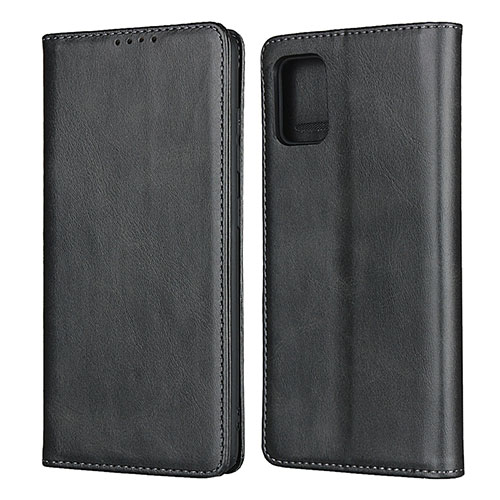 Leather Case Stands Flip Cover L06 Holder for Samsung Galaxy A71 4G A715 Black