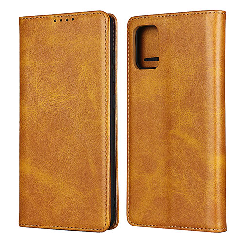 Leather Case Stands Flip Cover L06 Holder for Samsung Galaxy A71 4G A715 Orange