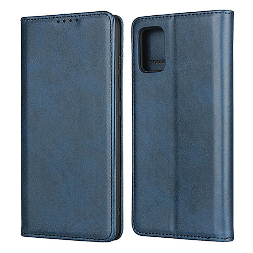 Leather Case Stands Flip Cover L06 Holder for Samsung Galaxy A71 5G Blue