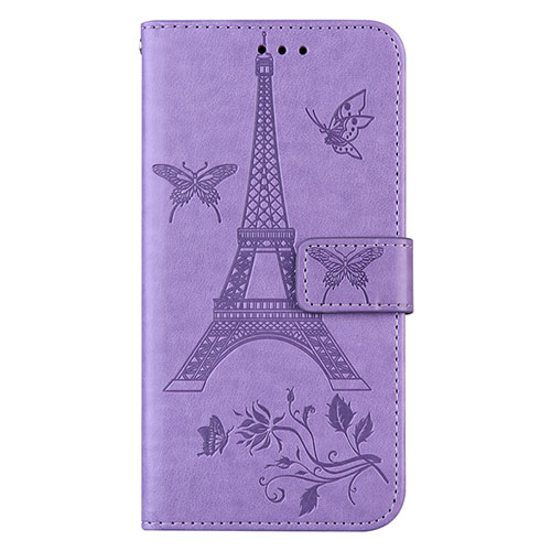 Leather Case Stands Flip Cover L06 Holder for Sony Xperia 8 Clove Purple