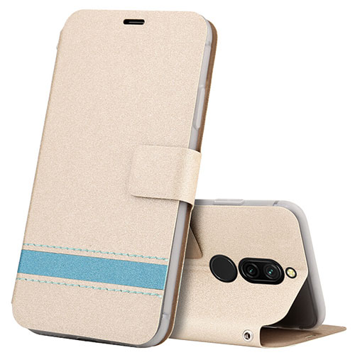 Leather Case Stands Flip Cover L06 Holder for Xiaomi Redmi 8 Gold