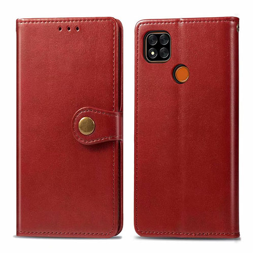 Leather Case Stands Flip Cover L06 Holder for Xiaomi Redmi 9 Activ Red