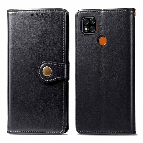 Leather Case Stands Flip Cover L06 Holder for Xiaomi Redmi 9C Black