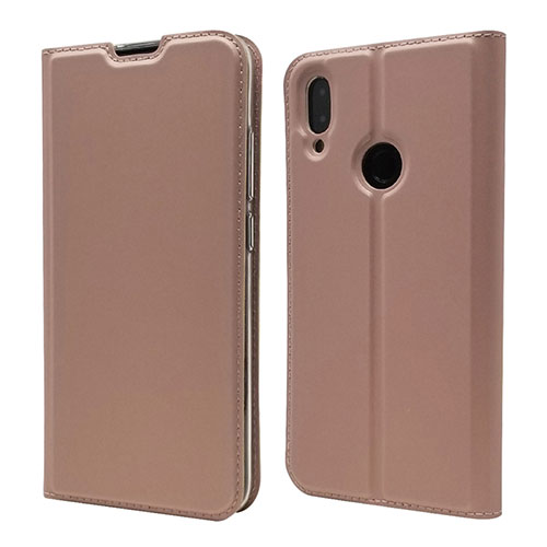 Leather Case Stands Flip Cover L06 Holder for Xiaomi Redmi Note 7 Rose Gold