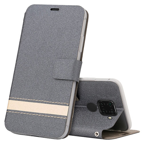 Leather Case Stands Flip Cover L07 Holder for Huawei Nova 5i Pro Gray