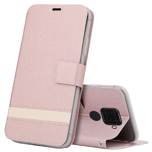 Leather Case Stands Flip Cover L07 Holder for Huawei Nova 5z Rose Gold