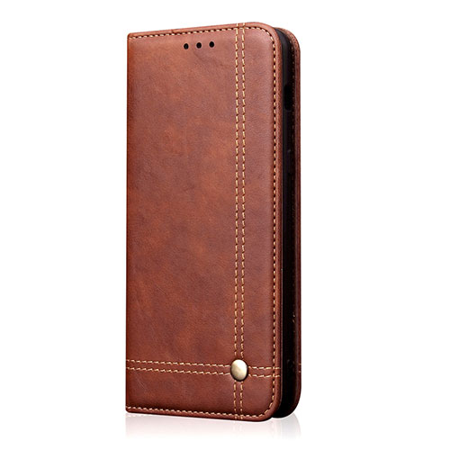 Leather Case Stands Flip Cover L07 Holder for Huawei Nova 7i Brown