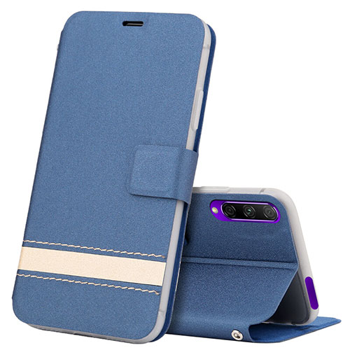 Leather Case Stands Flip Cover L07 Holder for Huawei P Smart Pro (2019) Blue