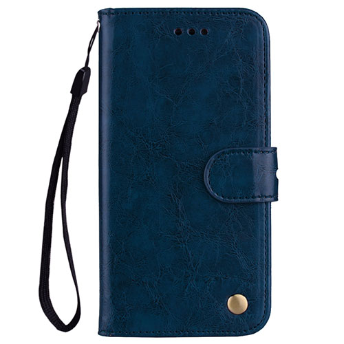 Leather Case Stands Flip Cover L07 Holder for Huawei P20 Lite Blue