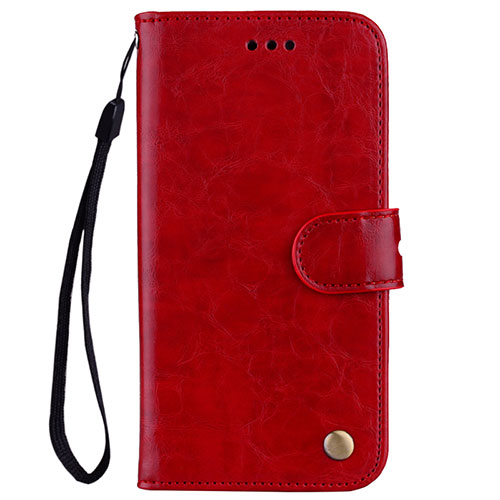 Leather Case Stands Flip Cover L07 Holder for Huawei P20 Lite Red