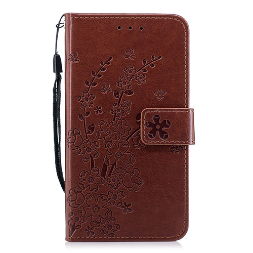 Leather Case Stands Flip Cover L07 Holder for Huawei P30 Brown