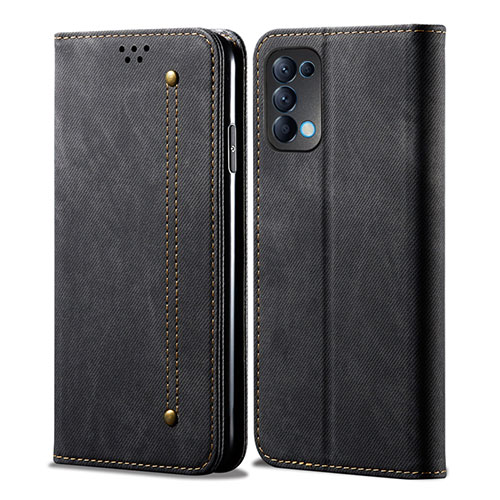 Leather Case Stands Flip Cover L07 Holder for Oppo Find X3 Lite 5G Black