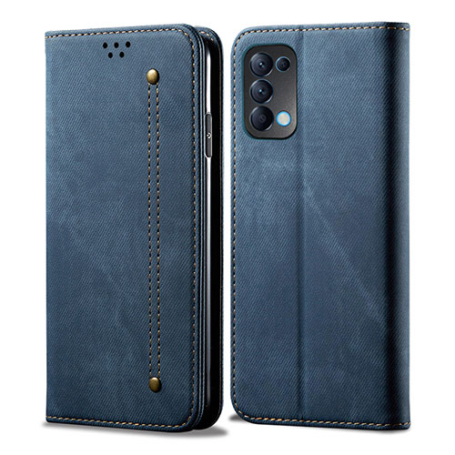 Leather Case Stands Flip Cover L07 Holder for Oppo Find X3 Lite 5G Blue