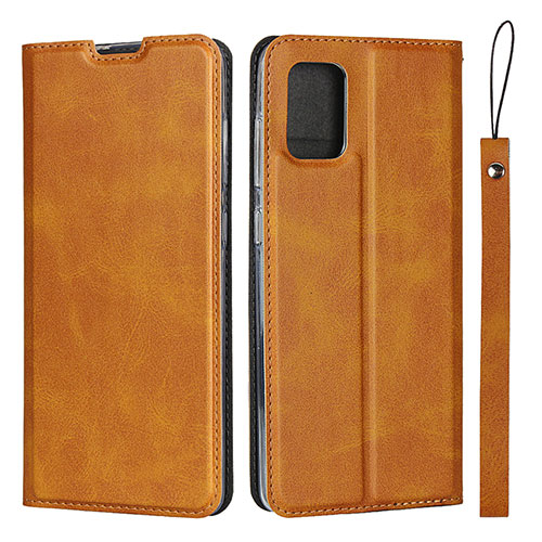 Leather Case Stands Flip Cover L07 Holder for Samsung Galaxy A51 5G Orange