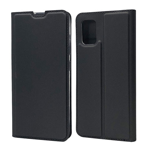 Leather Case Stands Flip Cover L07 Holder for Samsung Galaxy A71 4G A715 Black