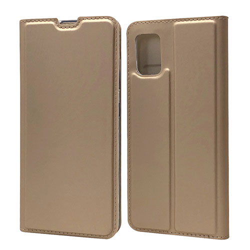 Leather Case Stands Flip Cover L07 Holder for Samsung Galaxy A71 4G A715 Gold