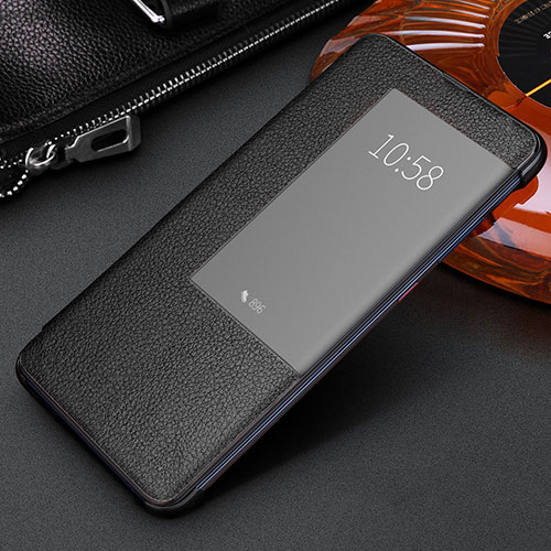 Leather Case Stands Flip Cover L08 Holder for Huawei Mate 20 Black