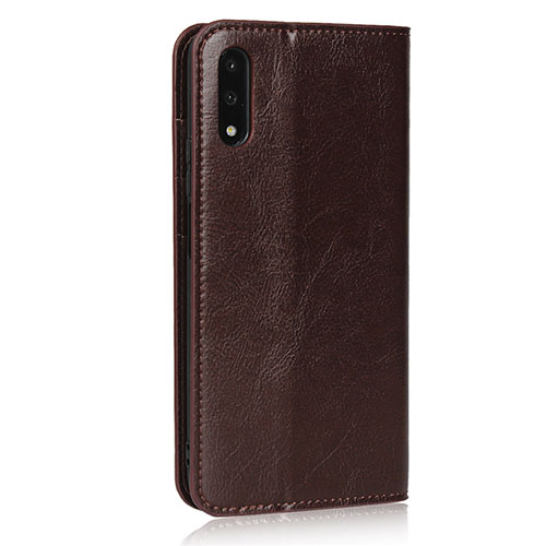 Leather Case Stands Flip Cover L08 Holder for Huawei P Smart Z (2019) Brown