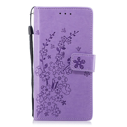 Leather Case Stands Flip Cover L08 Holder for Huawei P20 Purple