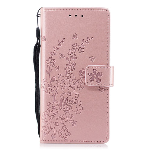 Leather Case Stands Flip Cover L08 Holder for Huawei P20 Rose Gold