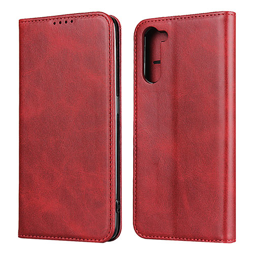 Leather Case Stands Flip Cover L08 Holder for Oppo Reno3 A Red