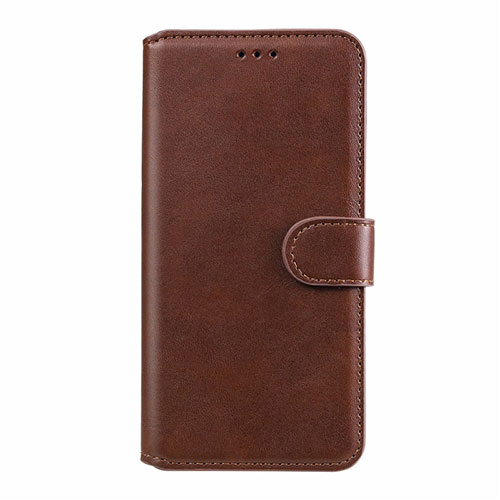 Leather Case Stands Flip Cover L08 Holder for Realme 6 Pro Brown