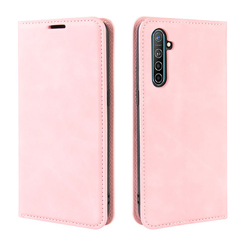 Leather Case Stands Flip Cover L08 Holder for Realme X2 Pink