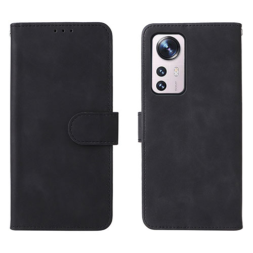 Leather Case Stands Flip Cover L08 Holder for Xiaomi Mi 12S 5G Black