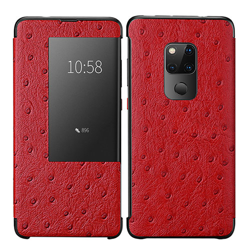 Leather Case Stands Flip Cover L09 Holder for Huawei Mate 20 Red