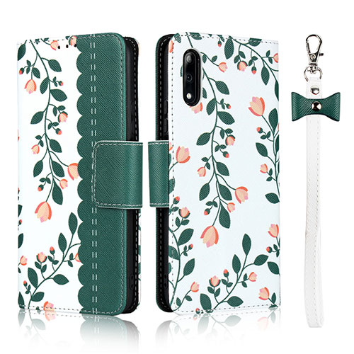 Leather Case Stands Flip Cover L09 Holder for Huawei P Smart Z (2019) Green