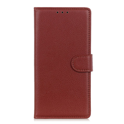 Leather Case Stands Flip Cover L09 Holder for Motorola Moto Edge Brown