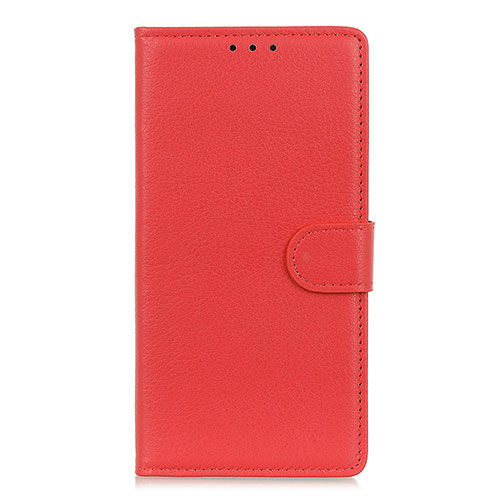 Leather Case Stands Flip Cover L09 Holder for Motorola Moto Edge Red