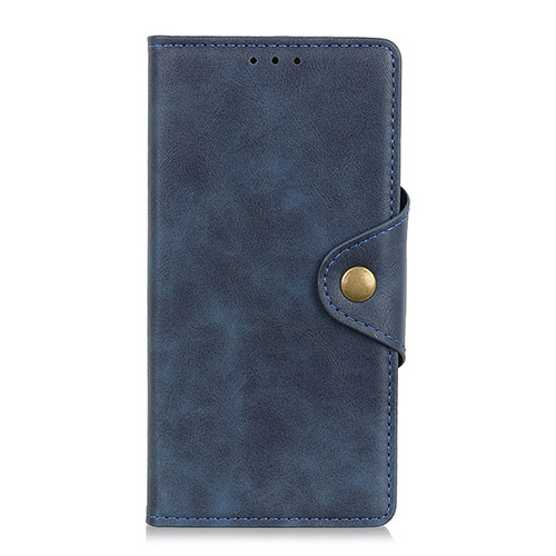 Leather Case Stands Flip Cover L09 Holder for Motorola Moto One Fusion Plus Blue