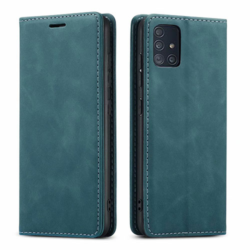 Leather Case Stands Flip Cover L09 Holder for Samsung Galaxy A51 5G Green