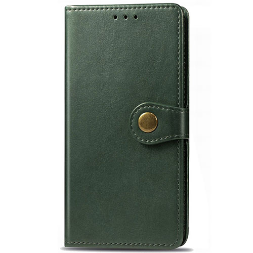 Leather Case Stands Flip Cover L09 Holder for Samsung Galaxy M21s Green