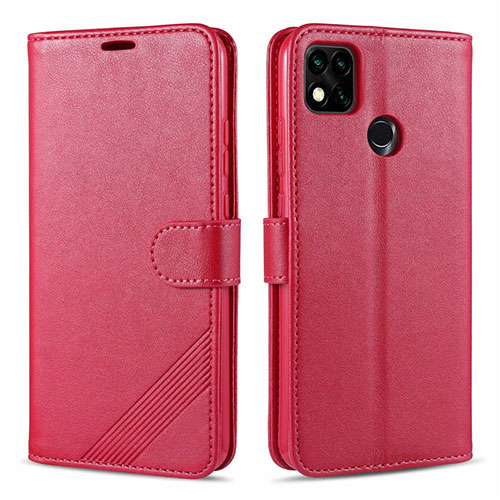 Leather Case Stands Flip Cover L09 Holder for Xiaomi POCO C3 Red