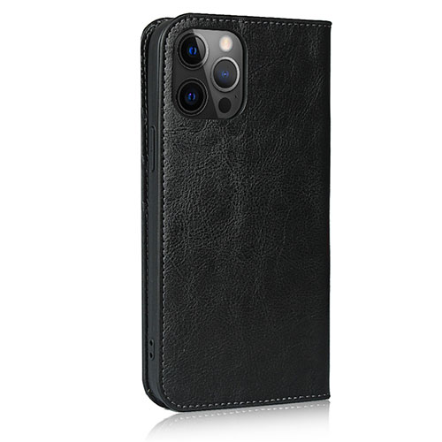 Leather Case Stands Flip Cover L10 Holder for Apple iPhone 12 Pro Black