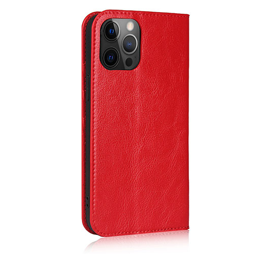 Leather Case Stands Flip Cover L10 Holder for Apple iPhone 12 Pro Max Red Wine